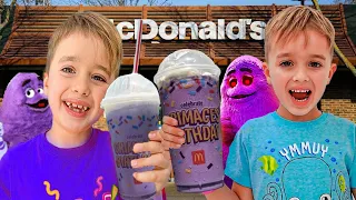 Vlad & Nikita Drink the Grimace Shake in Real Life! - All Characters Unlocked