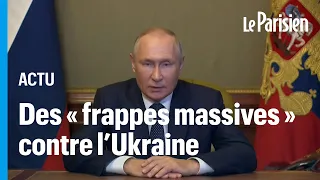 Poutine assume des frappes «massives» sur l'Ukraine et menace de répliques «sévères»