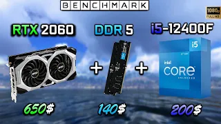 RTX 2060 + Intel i5 12400F // FPS Test in 10 Games // DDR 5 // 1080p