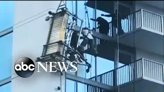 Workers left dangling after scaffold collapse in Atlanta