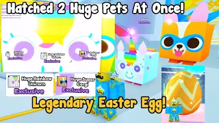 I Hatched 2 Huge Pets At Once! Found Legendary Easter Egg - Pet Simulator X Roblox