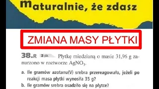 ZMIANA MASY PŁYTKI 38R PERSONA WSIP. PŁYTKĘ MIEDZIANĄ O MASIE 31.96g ZANURZONO W #chemia #chemistry