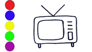 Bolalar uchun televizor rasm chizish | Как нарисовать телевизор | Сурет салу теледидар