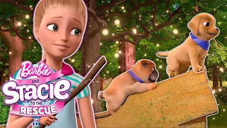 ¡Carrera de obstáculos de Perritos de Barbie! | Clip de la película | Barbie: Stacie al Rescate