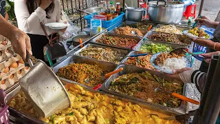A 1.3 dollar buffet per person, Thai home-style all-you-can-eat street buffet - thai street food