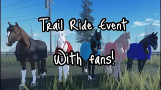 Trail ride event with fans! *Horses start flying*