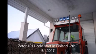 Cold start Zetor 4911 -20°C in Finland