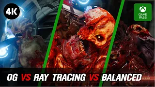 Doom Eternal Balanced vs Ray Tracing vs Original Next Gen Update Xbox Series X 4K Comparison