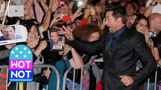 Hugh JackMan 'High Fives' The Whole Crowd at Premiere