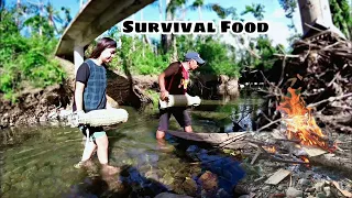SURVIVAL FOOD in the River Using BANTAK/ Catch and Cook, Bohol Philippines