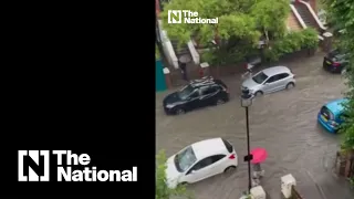 Flash floods in London as storm hits UK capital