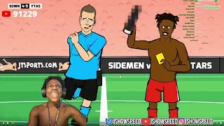 iShowSpeed Reacts to Sidemen Charity Match Cartoon By 442oons