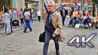 Manchester City Centre Walking Tour 4K with Street Performers