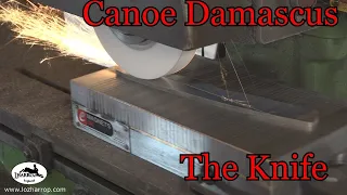 canoe Damascus making the first knife