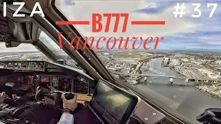 B777 LANDING Vancouver Cockpit View