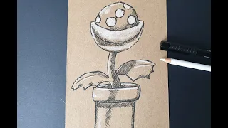 I'm drawing a Piranha Plant for the #FlowerPowerArtChallenge