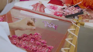 Alta Moda ruby red embroidered Georgette kaftan – The Making Of