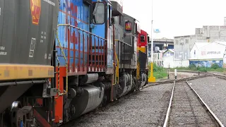 KCSM Morelia SD40 "smurf" KCSM 3021 in Morelia and more trains