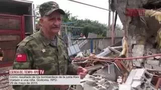 Como resultado de los bombardeos de la junta Kiev. Gorlovka. 29 de mayo de 2015. Episode 37