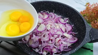 Just Add Eggs Into Onions! You Will love This Recipe-Simple Breakfast Recipe In 5 Minutes,