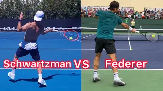 Diego Schwartzman vs Roger Federer Forehand Comparison (Tennis Technique Explained)