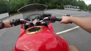 Slow race on a motorcycle