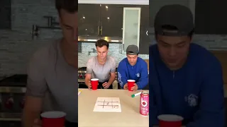 Flip Cup Tic Tac Toe Challenge!! #Shorts