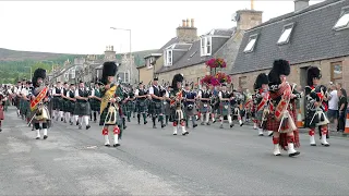 Scotland the Brave as the Massed Pipes and Drums march off after 2022 Dufftown Highland Games