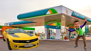 Mr. Joe in Gas Stations on Chevrolet Camaro without Petrol Challenges 13+