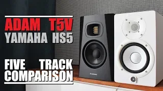 Adam Audio T5V vs Yamaha HS5  ||  5 Track Comparison