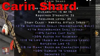 D2R Unique Items - Carin Shard (Petrified Wand)