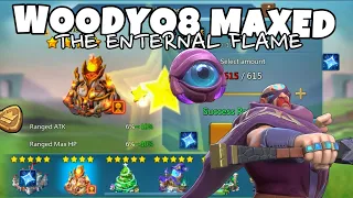 WOODYQ8 MAXING OUT THE NEW UPDATE! - THE ENTERNAL FLAME! - WOODYQ8 VS A T1 SOLOTRAP! - Lords Mobile