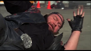 The Best Movie Explosions: Harley Davidson and the Marlboro Man (1991) Car and Motorcycle