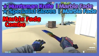 CS2 ★ Huntsman Knife |  Marble Fade & Specialist Gloves | Marble Fade Combo