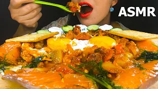 BEST ASMR Eggs-In-Hell (Shakshuka) EATING MUKBANG (EATING SOUNDS) NO TALKING REAL SOUND