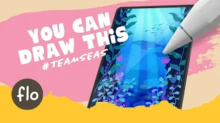 You Can Draw This UNDERWATER SCENE in PROCREATE #TeamSeas