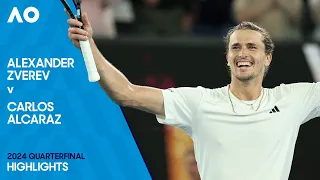 Alexander Zverev v Carlos Alcaraz Highlights | Australian Open 2024 Quarterfinal