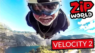 Old Man Rides WORLD'S Fastest ZIP LINE  | VELOCITY 2 Zip World