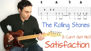 Rolling Stones - Satisfaction - Guitar lesson / tutorial / cover with tab