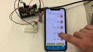 iPhone Control of an Arduino Uno Board Using the BLExAR iOS App