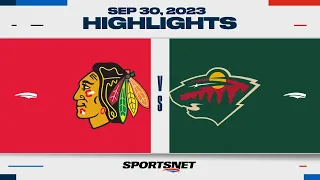 NHL Pre-Season Highlights | Blackhawks vs. Wild - September 30, 2023