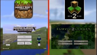 Minecraft Pocket Edition VS SurvivalCraft 2 SIDE BY SIDE Comparison