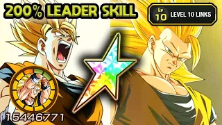 200% LEADER SKILL! 100% PHY SSJ2 ➜ SSJ3 GOKU LEVEL 10 LINKS! Dragon Ball Z Dokkan Battle