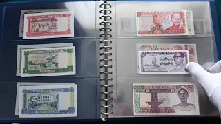 76 недешевых банкнот Африки в прессовом состоянии UNC + юбилейная Кувейт 1 динар 1993 в буклете
