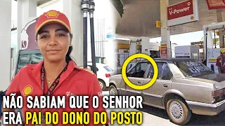 Ela Pagou a Gasolina de um Senhor “Simples” e Foi Demitida Pelo Gerente. 30min Depois o Dono Chegou