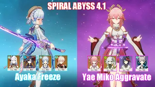 C0 Ayaka Freeze & C0 Yae Miko Aggravate | Spiral Abyss 4.1 | Genshin Impact