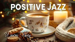 Positive Sunday Jazz☕Warm Night Coffee Vibes with Soft Piano Jazz Music & Candle Light for Weekend