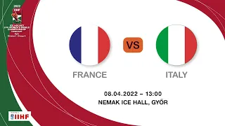 2022 IIHF U18 Women's World Championship Division I/A: France - Italy