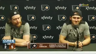 Jakub Voracek curses at reporter, then calls him "such a weasel"