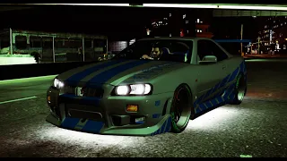 Nissan Skyline R34 with A V12 ENGINE! | 2 Fast 2 Furious Paul Walker Edition IN GTAV #gta5 #skyline